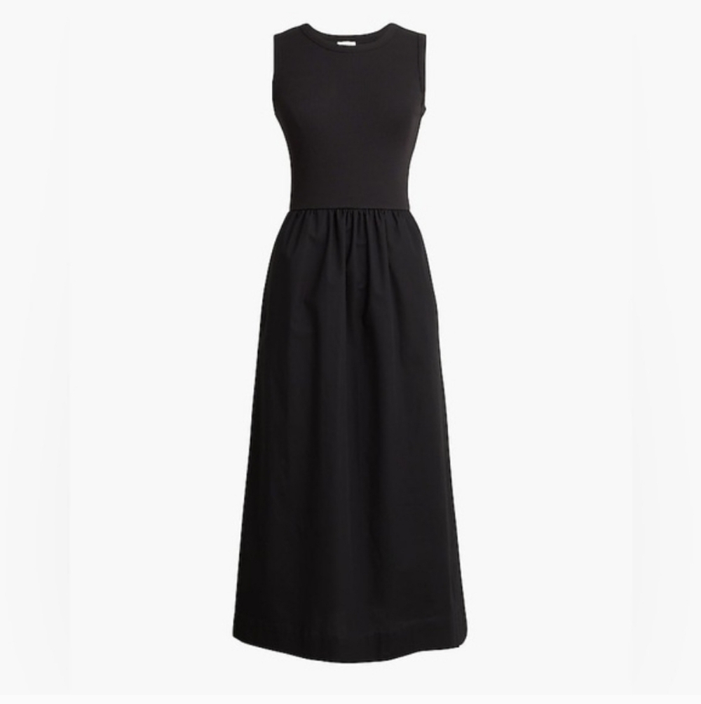 J Crew Factory Ribbed-knit mixy dress CJ264 Size M NWT Black Capsule Wardrobe